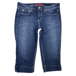 Bongo Womens Dark Wash Capri Jeans Cropped  super low rise Y2K 90s style Size 9